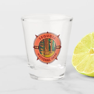 Copo De Shot Sequoia National Park Retro Compass Emblem