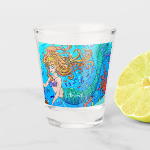 Copo De Shot Sereia Submarina Vermelha Thunder_ Cove