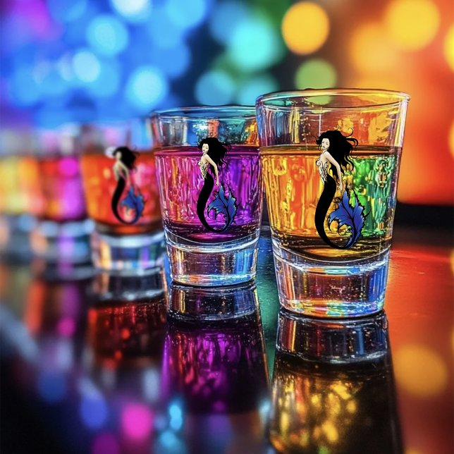 Copo De Shot Sereia Tribal Azul (Criador carregado)