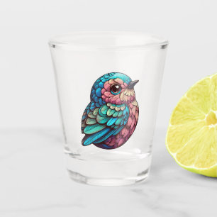 Copo De Shot Serenidade com penas vibrantes