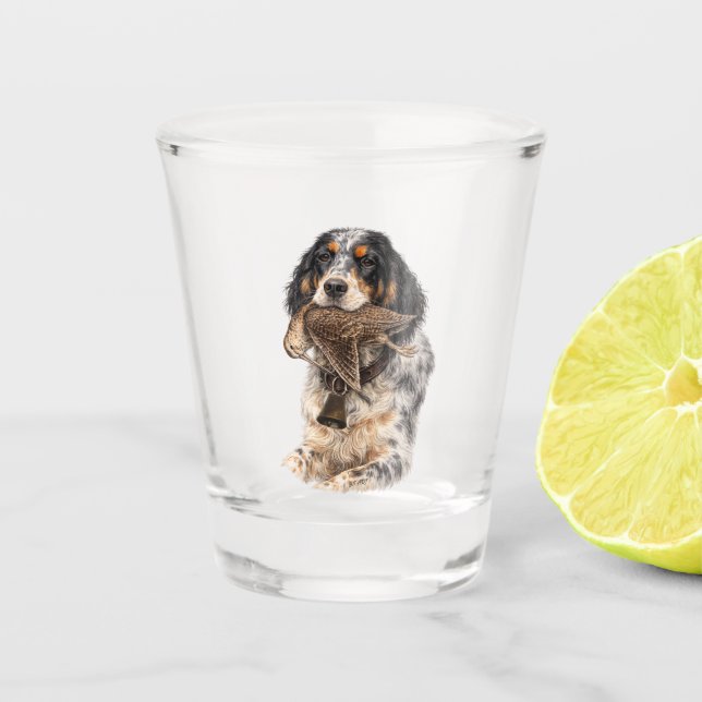 Copo De Shot Setter Inglês, Caça à Galinhola, Arte de Cachorro (Frente)