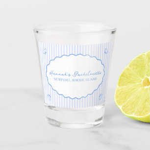 Copo De Shot Shell de Seersucker Azul-Chic Costeiro