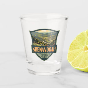 Copo De Shot Shenandoah National Park Illustration Viagem Retro
