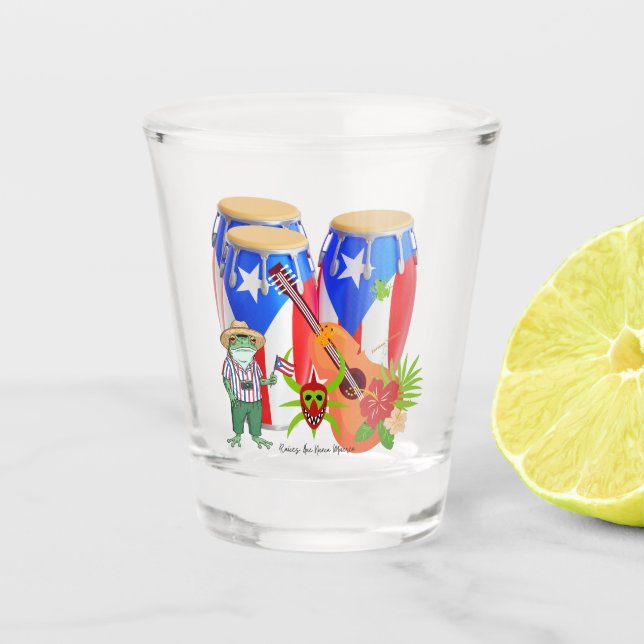 Copo De Shot Shot Glass - Puerto Rican Cultural Barware (Frente)
