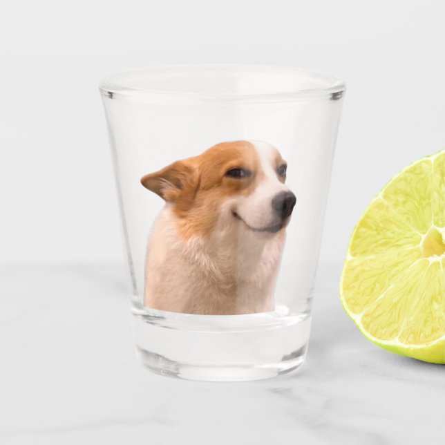 Copo De Shot Shot Glass Smiling Corgi Memory (Frente)
