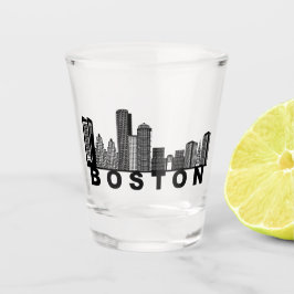 Copo De Shot Silhueta da Paisagem de Boston