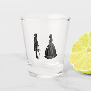 Copo De Shot silhueta de abraham lincoln mary todd lincoln
