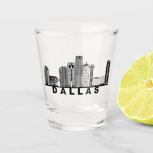 Copo De Shot Silhueta do Horizonte de Dallas