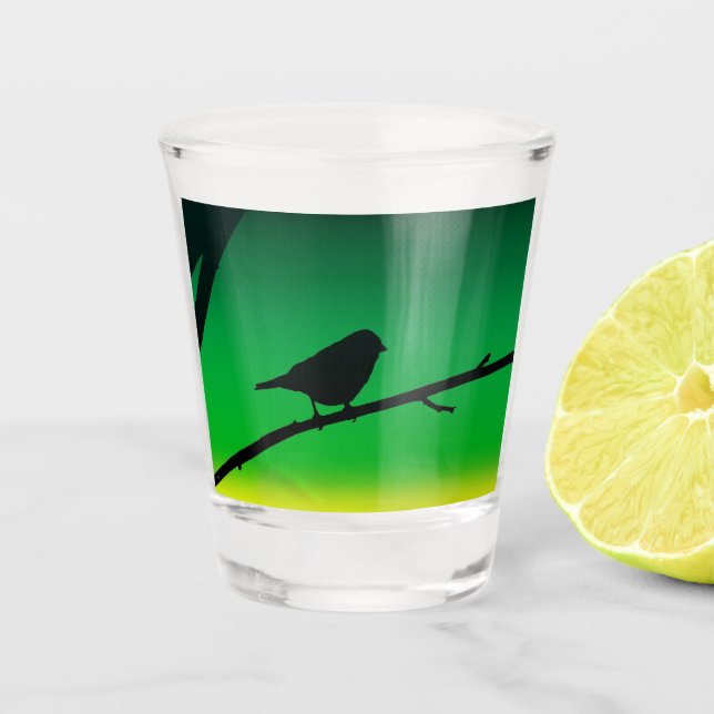 Copo De Shot Silhueta Sparrow Sobre Limoneno (Frente)