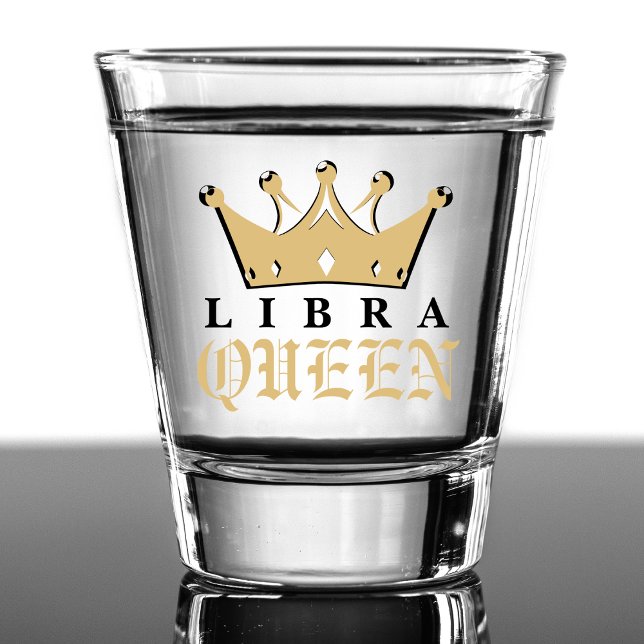 Copo De Shot Símbolo Astrologico Dourado da Rainha Zodíaca Libr (gold libra queen zodiac sign shot glass)