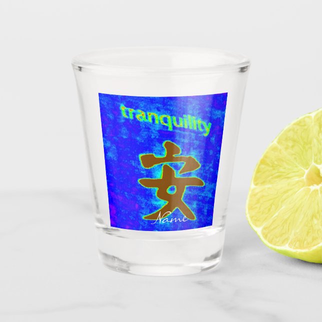Copo De Shot símbolo chinês de tranquilidade (Frente)