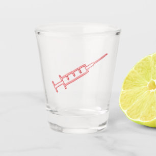 Copo De Shot Símbolo da Seringa Médica, Vacinação, Parar Co