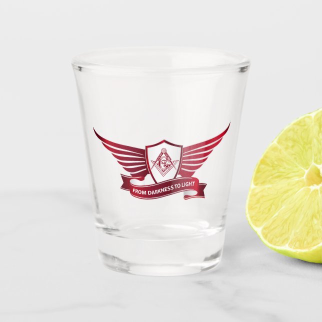 Copo De Shot Símbolo de maçonaria e escudo (Frente)