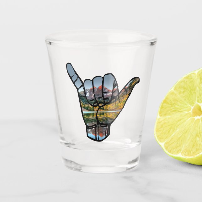 Copo De Shot Sinal de Colorado Shaka - Maron Bells (Frente)