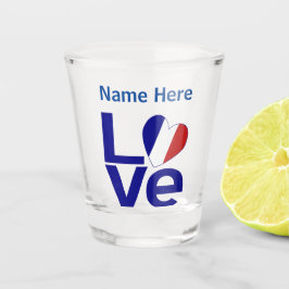 Copo De Shot Sinalizador de Coração de Azul Francês LOVE Person