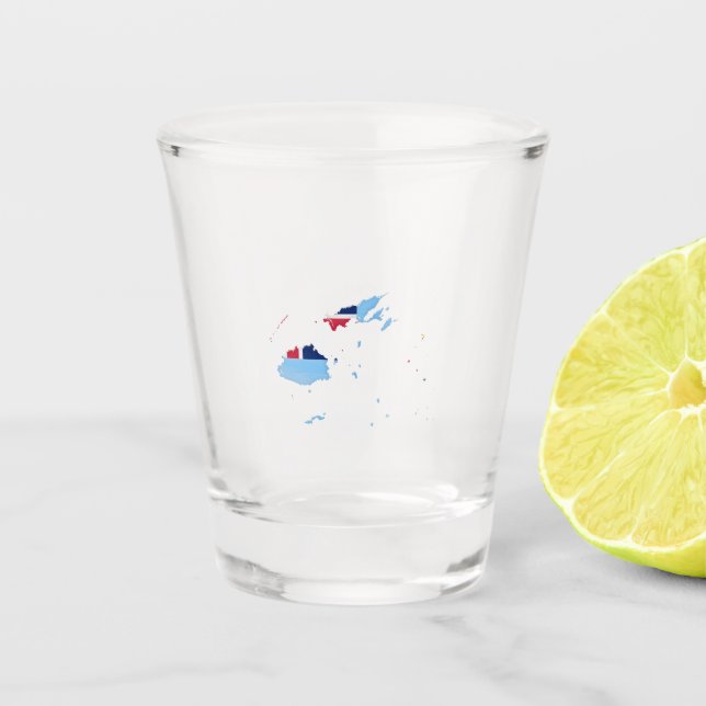 Copo De Shot Sinalizador e mapa Fiji (Frente)
