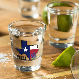 Copo De Shot Sinalizador Texas e Bluebonnet Flor com nome perso