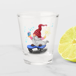 Copo De Shot Skater Gnomo com presentes e faíscas - Natal