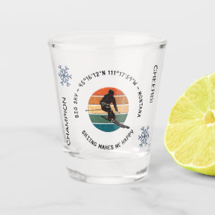 Copo De Shot Ski Big Sky, Montana - Man Skier, Black Text