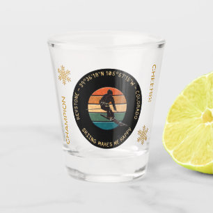 Copo De Shot Ski Keystone, Colorado - Man Skier, Texto Amarelo