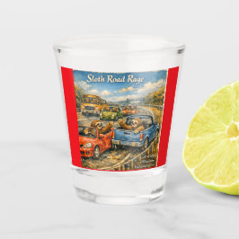 Copo De Shot Sloth Road Rage – Rockwell‑Inspired Watercolor Car