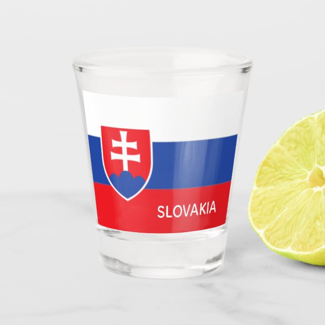 Copo De Shot Slovakia Slovakian Flag Emblem Europe (Frente)