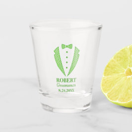 Copo De Shot Smoking para Noivos com Estampa de Diamantes Verde