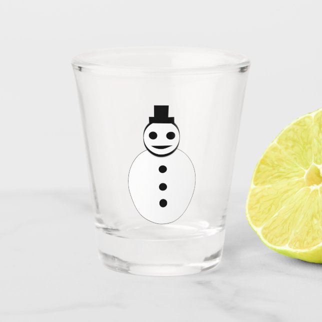 Copo De Shot Snowman sorridente de Natal (Frente)