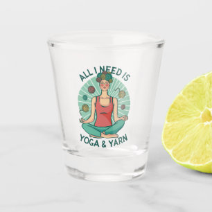 Copo De Shot Só preciso de Yoga e Yarne Phrase