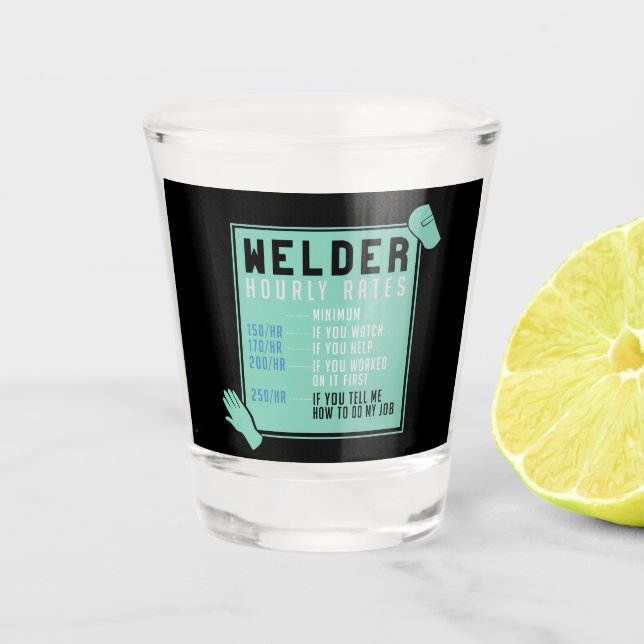 Copo De Shot Soldadura - Taxas Horárias do Soldador (Frente)