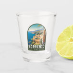 Copo De Shot Sorrento Itália Viagem Art Vintage<br><div class="desc">Sorrento retro vetor viagem design. Desfiladeiros tocados que separam a cidade de suas movimentadas marinas,  é conhecida por visões de água varridas e Piazza Tasso,  uma praça com cafe.</div>