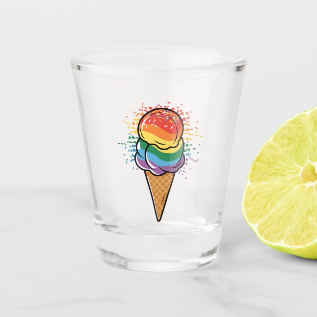 Copo De Shot Sorvete Rainbow LGBTQ+ Prioridade (Frente)