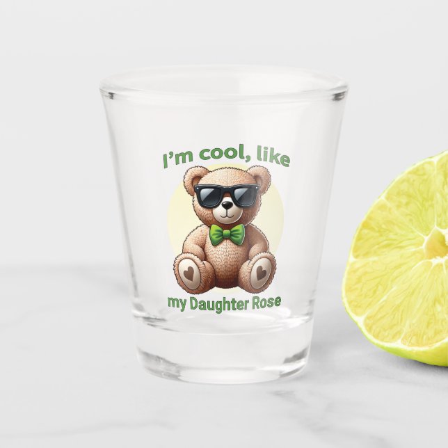 Copo De Shot Sou Legal Teddy Bear com Arco Verde Personalizável (Frente)