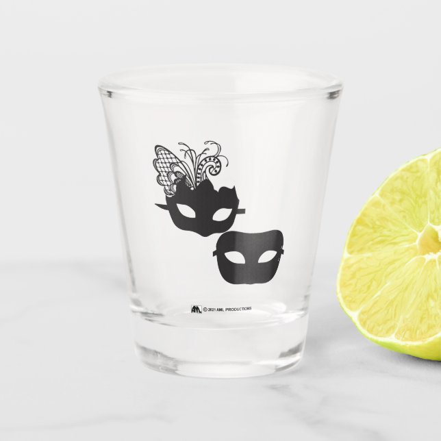 Copo De Shot SPARKLE Um Par De Máscaras De Mascarada (Frente)