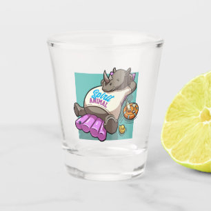 Copo De Shot Spirit Animal Rhino Funny Rhinoceronte Cartoon