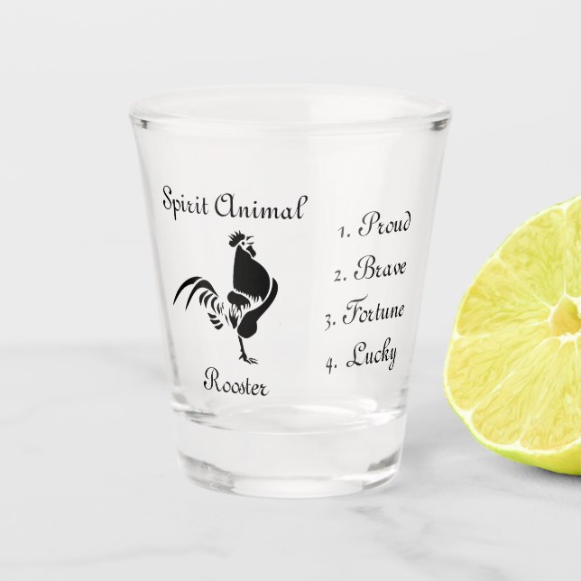 Copo De Shot Spirit Animal Rooster Silhouket Shot Glass (Frente)