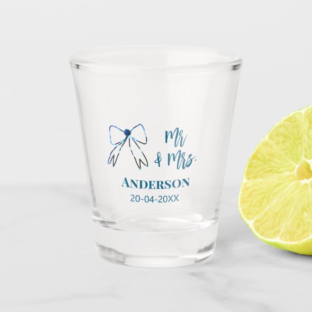 Copo De Shot Sr e Sra adicionar nome data favor de casamento la (Frente)