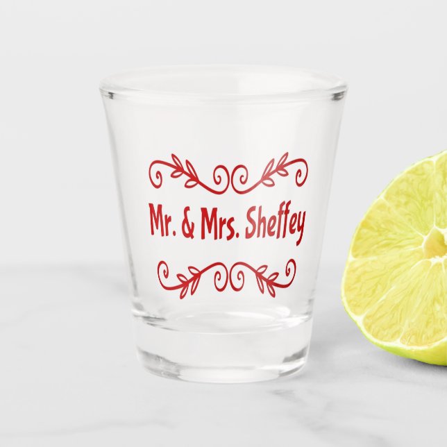 Copo De Shot Sr. e Sra. Sheffey (Frente)