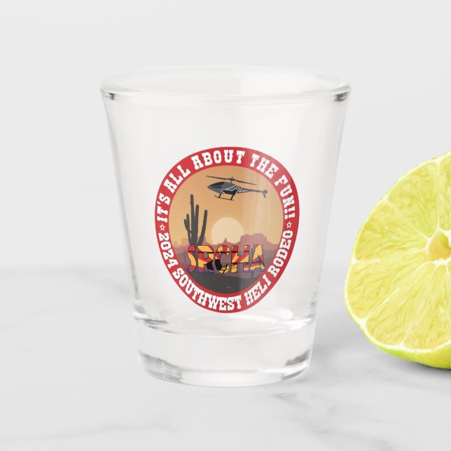 Copo De Shot SRCHA 2024 Southwest Heli Rodeo Shot Glass (Frente)