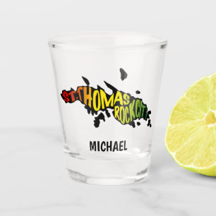 Copo De Shot St Thomas da "cidade" Virgin Islands rocha