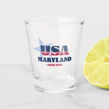 Stars, Stripes e Maryland 1788 Shot glass