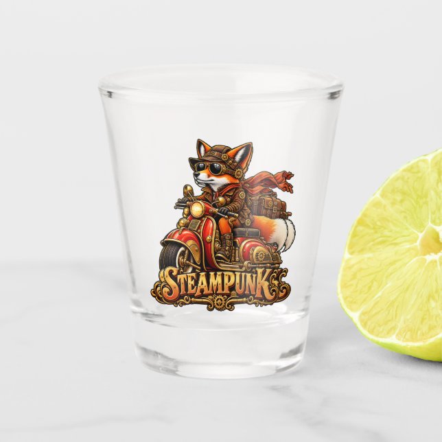 Copo De Shot steampunk biker fox (Frente)