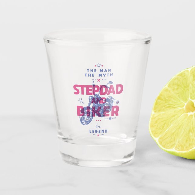 Copo De Shot Stepdad e moto o homem mito a lenda (Frente)