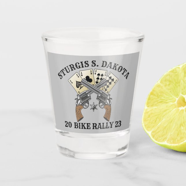 Copo De Shot Sturgis Bike Rally 2023 Crossed Guns (Frente)