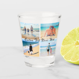 Copo De Shot Sua Colagem de Fotografias Shot Glass com Texto Pe