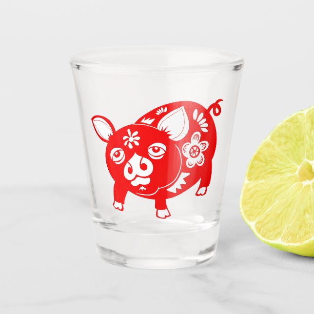 Copo De Shot Suíno Zodiac Chinês (Frente)