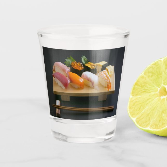 Copo De Shot Sushi Harmony Glass – Japanese Food Art by SUSHIMI (Frente)
