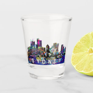 Copo De Shot Sydney, Austrália em vidro quente de grafite