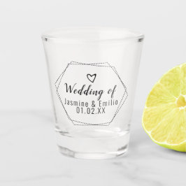 Copo De Shot Taça de Shot com Logotipo Geométrico de Casamento 