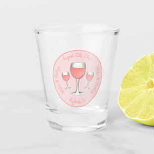 Copo De Shot Taça de Vinho Rosé Pink para Casamento Chá de Noiv